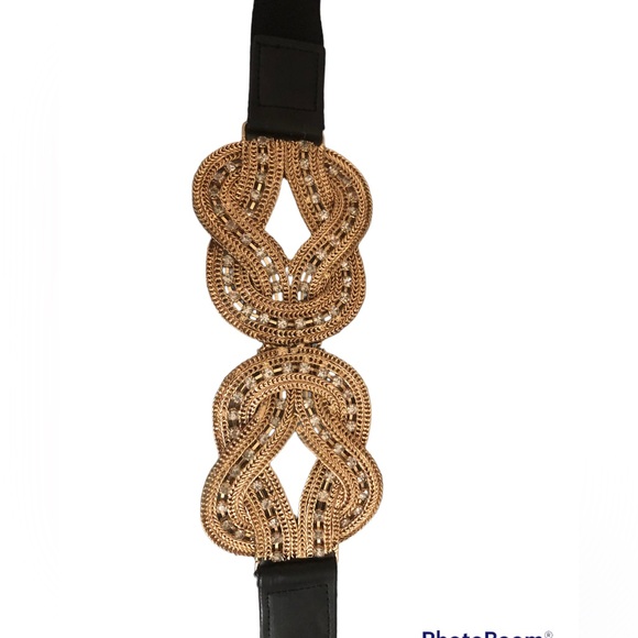 Vintage belt gold with crystals. One size fits all. - Picture 3 of 6